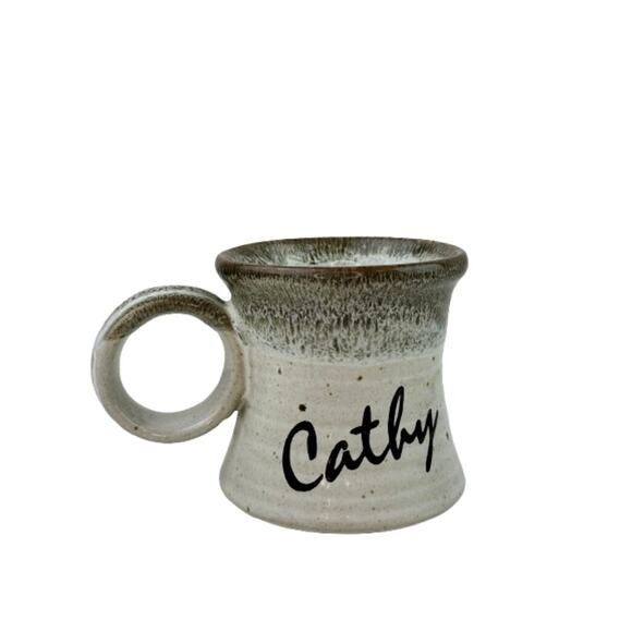 VTG 1978-81 Clay in Mind CATHY Cup Ceramic Handmade Studio Pottery Coffee Mug - Picture 1 of 7